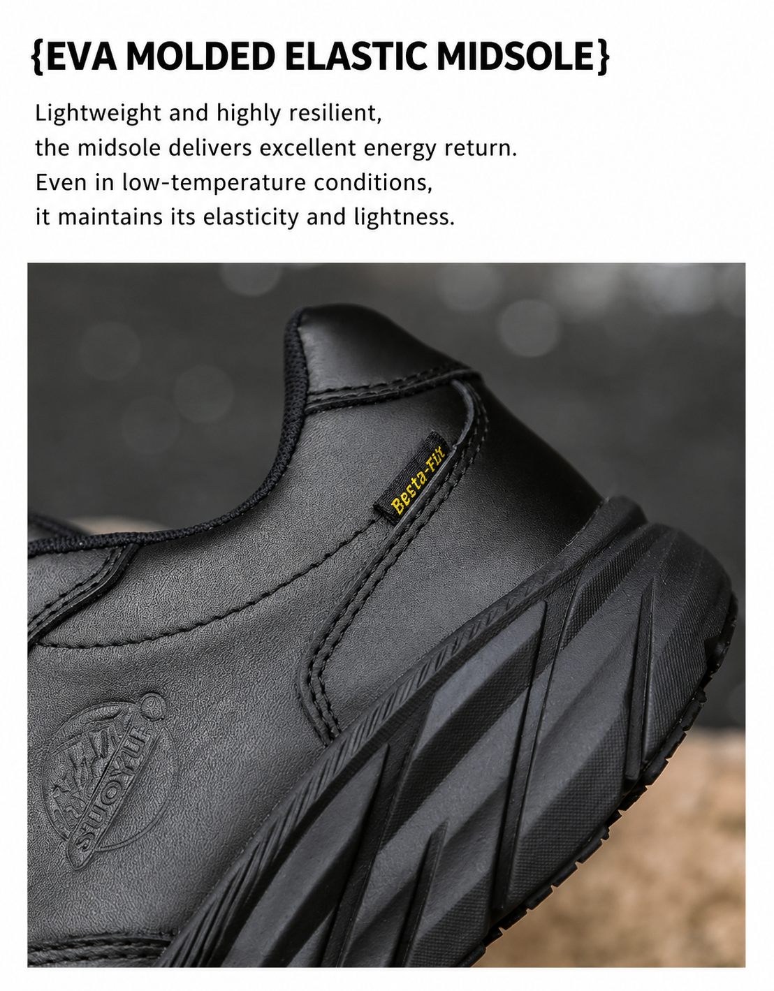 SUOYUE Urban Autumn/Winter Black Low-Top Lace-Up Waterproof Commuter Casual Leather Shoes (Men) 25502BLACK-40